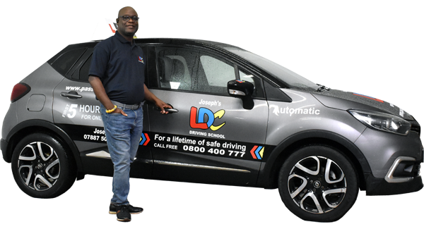 Joseph Adjei-Mensah's driving school car